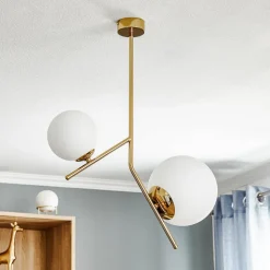 Hængelampe Dione, 2 lyskilder, guld