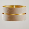 Hængelampe Duo, beige/guld, Ø40cm, 1 lyskilde