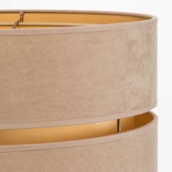 Hængelampe Duo, beige/guld, Ø40cm, 1 lyskilde