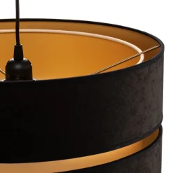 Hængelampe Duo, sort/guld, Ø40cm, 1 lyskilde