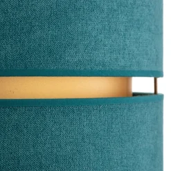 Hængelampe Duo, turkis/guld, Ø40cm, 1 lyskilde