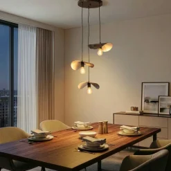 Hængelampe Eger, 3 lyskilder, sort, metal, Ø 50 cm