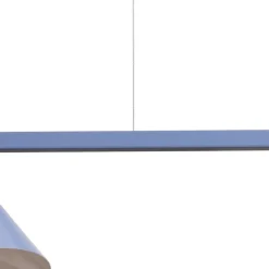 Hængelampe Form 4, blå, metal, 4 lyskilder, kegle, E27