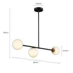 Hængelampe Gama 3, 3 lyskilder, sort