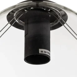 Hængelampe Glassy, 6 lyskilder, grafit/amber/klar, glas, 75 cm