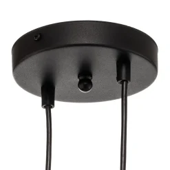 Hængelampe Glassy, 8 lyskilder, sort, grafit/amber/klar