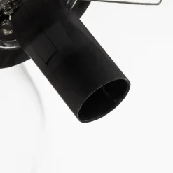 Hængelampe Glassy, 8 lyskilder, sort, grafit/amber/klar