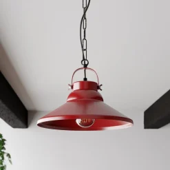 Hængelampe Iron, rød