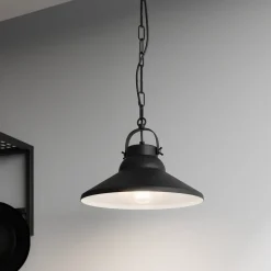 Hængelampe Iron, sort/hvid