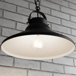 Hængelampe Iron, sort/hvid