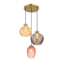Hængelampe Jessica, Ø 45 cm, farverig, 3 lyskilder, glas