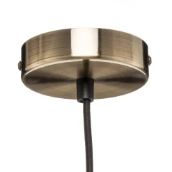 Hængelampe Leana, glas klar, 1 lyskilde, gammel messing