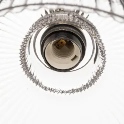 Hængelampe Leana, glas klar, 1 lyskilde, gammel messing