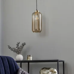 Hængelampe Marco Green, 1 lyskilde, brun