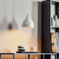 Hængelampe Nanu i metal lysegrå 1 lyskilde