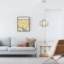 Hængelampe Newton, 1 lyskilde, sandfarvet, metal