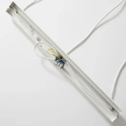 Hængelampe Noak, hvid/naturtræ, 3 lyskilder lang