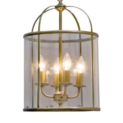 Hængelampe Pimpernel, Ø 32 cm, bronze, klart glas