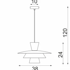 Hængelampe Plato, beige, metal, Ø 38 cm, E27