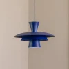 Hængelampe Plato, mørkeblå, metal, Ø 38 cm, E27