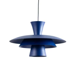Hængelampe Plato, mørkeblå, metal, Ø 38 cm, E27