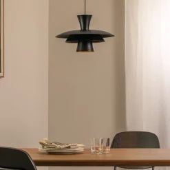 Hængelampe Plato, sort, metal, Ø 38 cm, E27