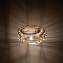 Hængelampe RATTAN, Ø 40 cm, naturbrun, Rattan, E27