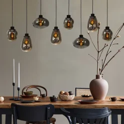 Hængelampe Reflexion, 8 lyskilder 145x14 cm