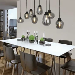 Hængelampe Reflexion, 8 lyskilder 145x14 cm