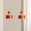 Hængelampe Rif 2, teglrød, 2 lyskilder, lineær, stål