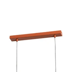 Hængelampe Rif 2, teglrød, 2 lyskilder, lineær, stål