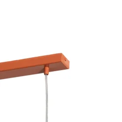 Hængelampe Rif 2, teglrød, 2 lyskilder, lineær, stål