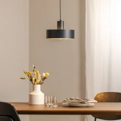 Hængelampe Rif M, antracit, 1 lyskilde, Ø 25 cm, stål