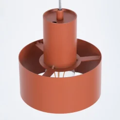 Hængelampe Rif S, teglrød, 1 lyskilde, Ø 15 cm, stål