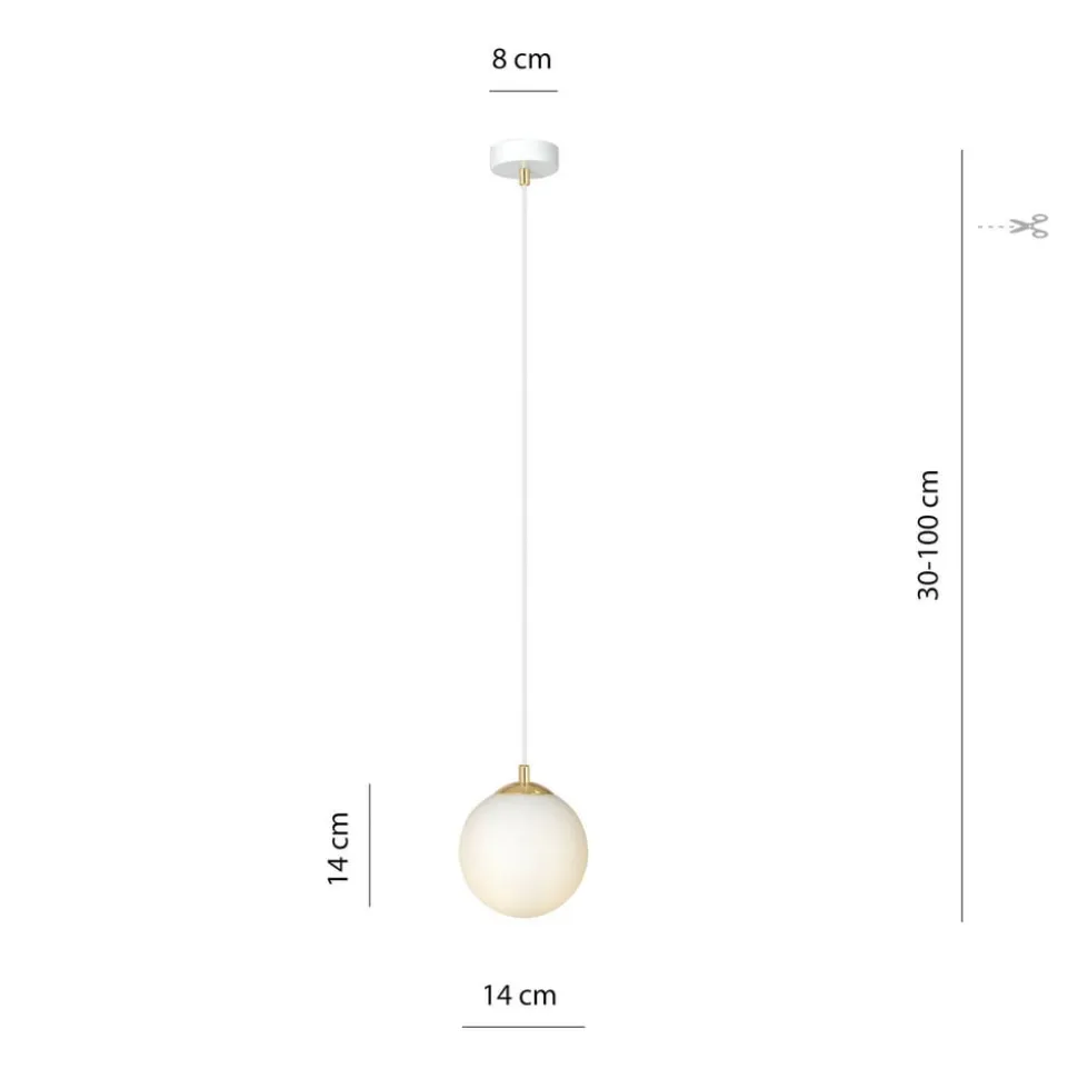 Hængelampe Royal, opal hvid/hvid, glas, E14