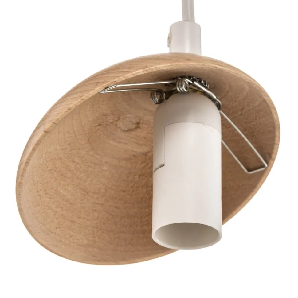 Hængelampe Sfera 1 lyskilde glas/træ lys