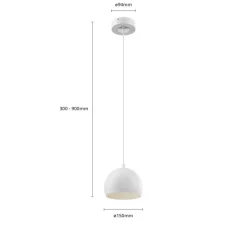 Hængelampe Sool, hvid, Ø 15 cm, metal