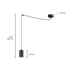 Hængelampe Speed, sort, 1 lyskilde