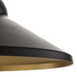 Hængelampe Taft med skærm i sort og guld