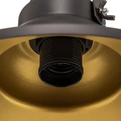 Hængelampe Taft med skærm i sort og guld