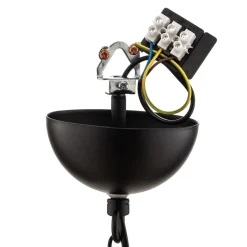 Hængelampe Taft med skærm i sort og guld