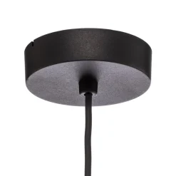 Hængelampe Trio, juteskærm, petrol/naturbrun/orange Ø 50cm