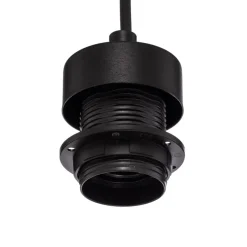 Hængelampe Trio, juteskærm, petrol/naturbrun/orange Ø 50cm