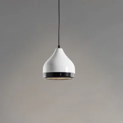 Hængelampe Yildo 6868, hvid/sort, metal, 1 lyskilde