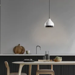 Hængelampe Yildo 6868, hvid/sort, metal, 1 lyskilde