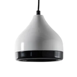 Hængelampe Yildo 6868, hvid/sort, metal, 1 lyskilde