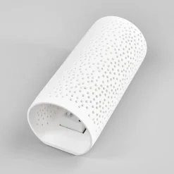 Hulmønster væglampe Jiru af hvid gips