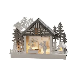 Hus og Bageri LED-adventsstage, batteridrift