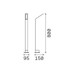 Ideal Lux LED-gadelampe Agos brun 3.000 K Højde 80 cm aluminium