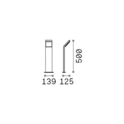 Ideal Lux LED-gadelampe Style sort, højde 50 cm, 3.000 K